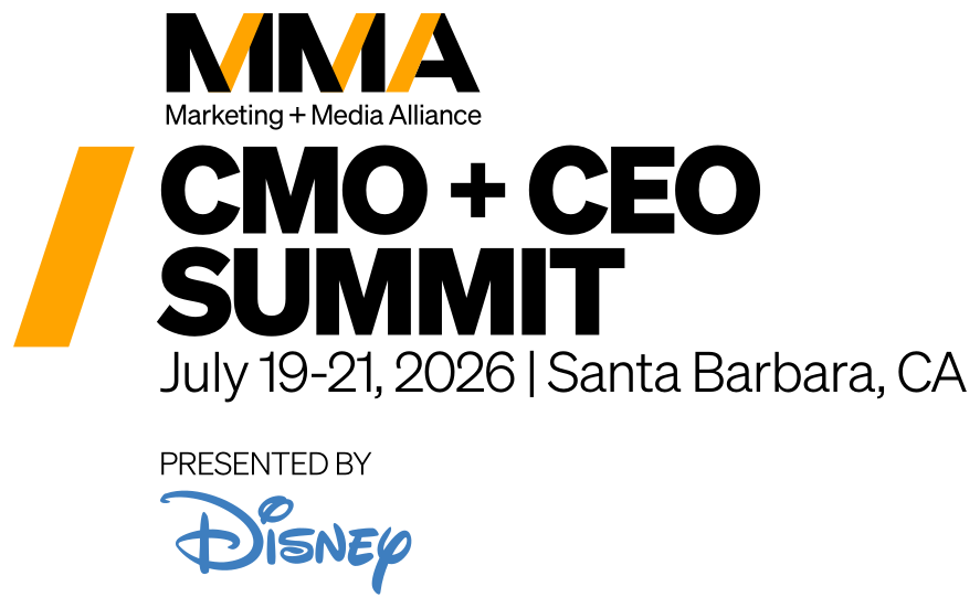 MMA CMO + CEO Summit 2026, July 19-21, 2026, Santa Barbara, CA. Presented by Disney.